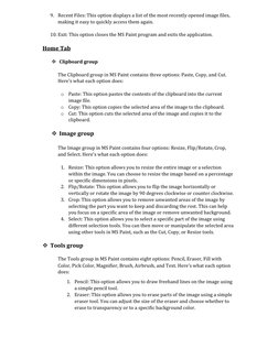 9. Recent Files: This option displays a list of the most recently opened image files, 
making it easy to quickly access them