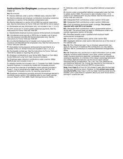 Instructions for Employee (continued from back of 
Copy C)
Box 12 (continued)
F—Elective deferrals under a section 408(k)(6)