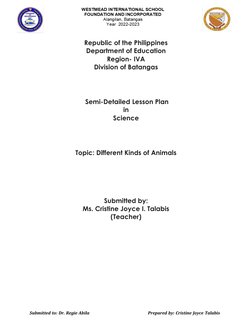 Kindergarten Lesson Plan: Animals | PDF | Teachers | Lesson Plan