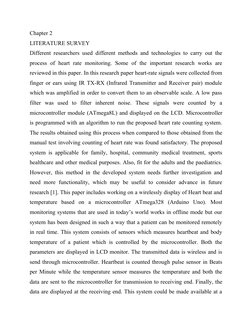 Chapter 2
LITERATURE SURVEY 
Different researchers used different methods and technologies to carry out the
process  of  hear