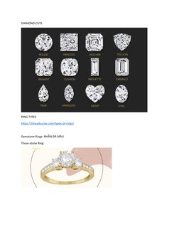 DIAMOND CUTS
RING TYPES
https://threadcurve.com/types-of-rings/ (https://threadcurve.com/types-of-rings/)
Gemstone Rings: NHẪ