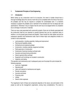 1 
 
 
1. 
Fundamental Principles of Cost Engineering 
1.1 
Introduction 
Before taking up any construction work for its exec