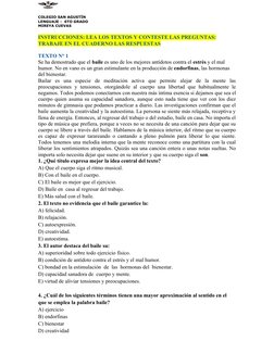 COLEGIO SAN AGUSTÌN
LENGUAJE -  6TO GRADO 
MIREYA CUEVAS
INSTRUCCIONES: LEA LOS TEXTOS Y CONTESTE LAS PREGUNTAS:
TRABAJE EN E