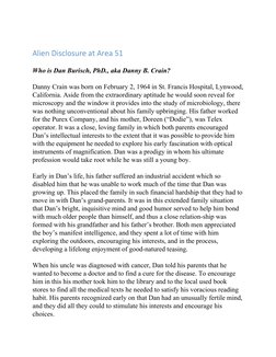 Alien Disclosure at Area 51
 
Who is Dan Burisch, PhD., aka Danny B. Crain?
 
Danny Crain was born on February 2, 1964 in St.