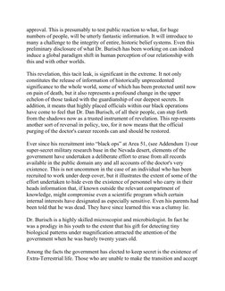 approval. This is presumably to test public reaction to what, for huge
numbers of people, will be utterly fantastic informati