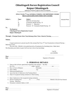 GNM 3rd Year Exam Application Form | PDF | Nursing | Public Services