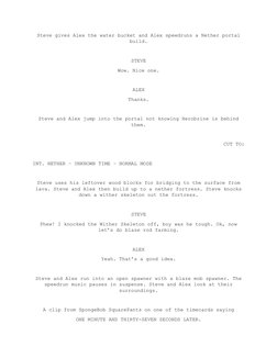 Minecraft Story Script Minecraft Movie Full Script | PDF | Minecraft