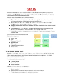 Overview of SAP SD Module Features | PDF | Invoice | Credit Card