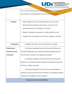 texto en un todo coherente, para integrar los contenidos del texto en sus 
conocimientos y/o para regular por sí mismos el cu