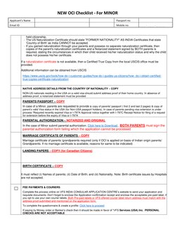 Oci Checklist.pdf New OCI Application Checklist for Minors | PDF | Birth Certificate ...