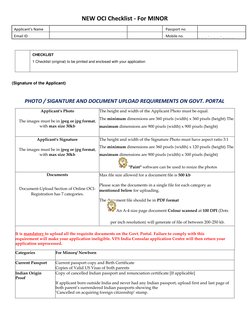 Oci Checklist.pdf New OCI Application Checklist for Minors | PDF | Birth Certificate ...