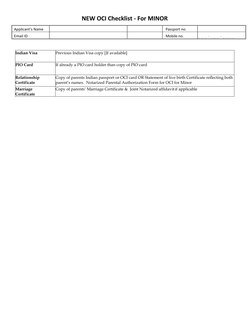 Oci Checklist.pdf New OCI Application Checklist for Minors | PDF | Birth Certificate ...