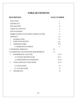 TABLE OF CONTENTS
DESCRIPTION
PAGE NUMBER
  TITLE PAGE