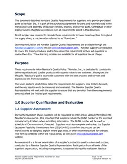 ______________________________________________________________________ 
Navistar Supplier Quality Requirements, November 21,