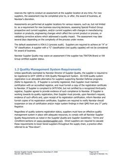 ______________________________________________________________________ 
Navistar Supplier Quality Requirements, November 21,