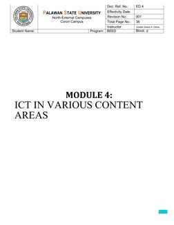 MODULE 4 ICT in Various Content Areas | PDF | Educational Technology ...