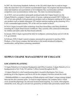Colgate Operations Management Insights | PDF