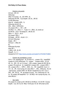 Dirt Rally 2.0 Pace Notes Guide | PDF | Developmental Biology
