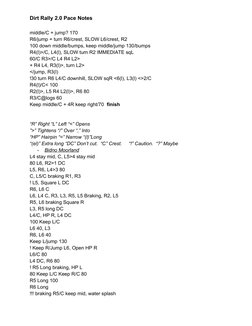Dirt Rally 2.0 Pace Notes Guide | PDF | Developmental Biology