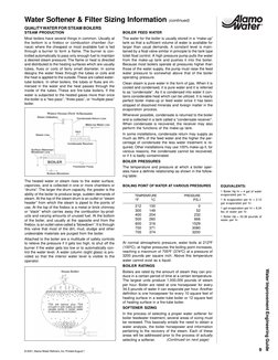 9
© 2001, Alamo Water Refiners, Inc. Printed August 1
Water Improvement Engineering Guide
STEAM PRODUCTION
Most boilers have