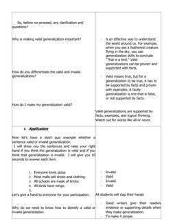 Making Valid Generalizations in Lessons | PDF | Logic | Evidence