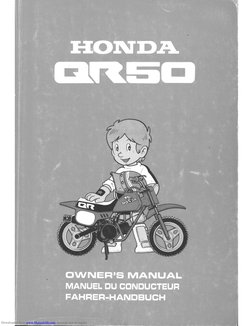 HONDA QR50 サービスマニュアル Honda QR50 Manual Download Guide | PDF