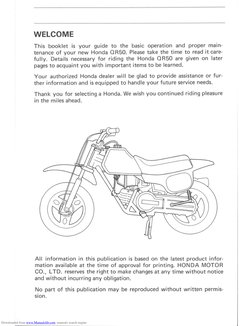 Honda QR50 Manual Download Guide | PDF