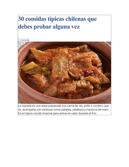 30 Comidas Típicas de Chile | PDF | Postres | Sopa