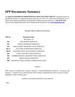 SPP Documents Overview and Summary | PDF | Architect | Business
