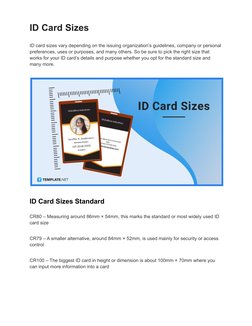 Standard ID Card Sizes Explained | PDF | Identity Document | Printer ...