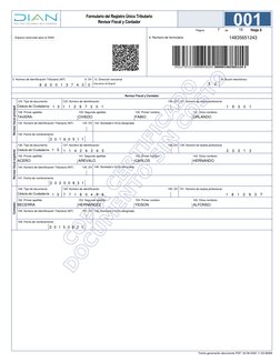 127. Número de tarjeta profesional
125. Número de identificación
