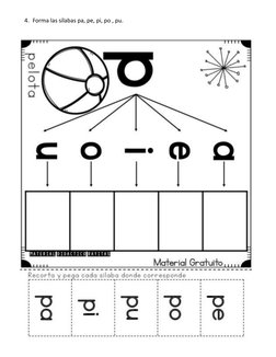 4. Forma las sílabas pa, pe, pi, po , pu.

