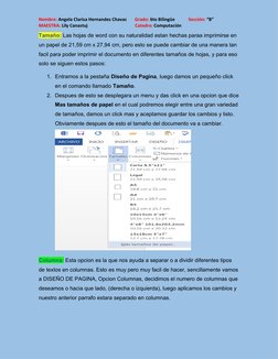Nombre: Angela Clarisa Hernandez Chavac       Grado: 6to Bilingüe            Sección: “B”       
MAESTRA: Lily Canastuj