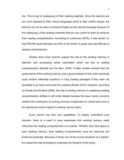 2
low. This is due to inadequacy of their reading materials. Since the learners are
too much exposed to their various languag