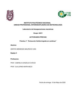 INSTITUTO POLITÉCNICO NACIONAL 
UNIDAD PROFESIONAL INTERDISCIPLINARIA DE BIOTECNOLOGÍA 
  
Laboratorio de bioseparaciones mec