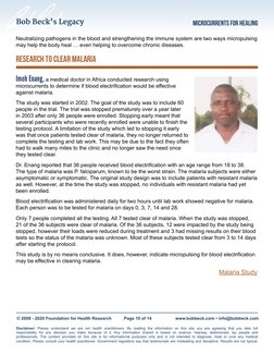 Bob Beck’s Legacy
MICROCURRENTs for healing
© 2008 - 2020 Foundation for Health Research	
Page 10 of 14	
www.bobbeck.com • in