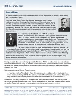 Bob Beck’s Legacy
MICROCURRENTs for healing
© 2008 - 2020 Foundation for Health Research	
Page 9 of 14	
www.bobbeck.com • inf