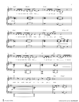 musicnotes.com

Compliments of musicnotes.com
A m7
I
wan - na watch
D 6/A
the
world
burn.
F /A
I
got
the gas
C
- o - line.
A