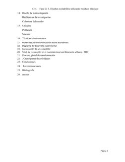 13.4.
Fase iii: 3. Diseñar ecoladrillos utilizando residuos plásticos
14. Diseño de la investigación
Hipótesis de la investig