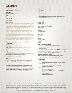 Credits
Credits
Lead Designer:
Gabe Rodriguez, /u/letterephesus (https://www.reddit.com/u/letterephesus)
Cover Art:
Olga Tere