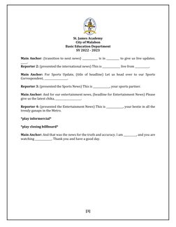 TV Broadcasting Script for Students | PDF | Television | Entertainment