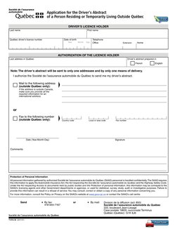 Sample Ontario Driver Abstract Form.pdf Quebec Driver's Abstract Application | PDF | Quebec | Mail