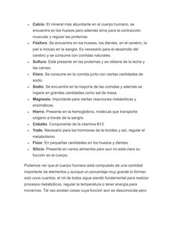12 Elementos Químicos del Cuerpo Humano | PDF | Cuerpo humano | Proteínas