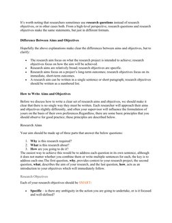 Writing Effective Research Aims & Objectives | PDF