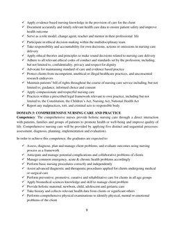 9 
 
✓ Apply evidence based nursing knowledge in the provision of care for the client 
✓ Document accurately and timely relev