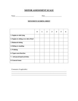 Motor Learning Scale Motor Assessment Scale for Stroke Evaluation | PDF | Anatomical Terms ...