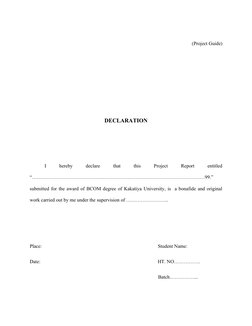 B.Com Final Year Project Report Guide | PDF | Written Communication
