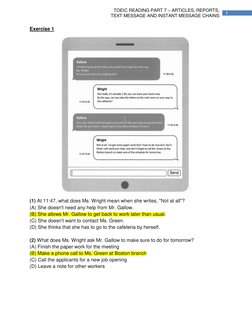 TOEIC Reading Part 7 Exercises Guide | PDF