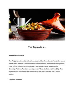 (https://discover.hubpages.com/art/Histoire-de-la-Tajine)The Tagine Is a...
Mathematical Content
The Philippine mathematics