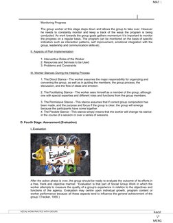 Group Work Process Notes.pdf Stages of Social Group Work Process | PDF | Goal | Evaluation